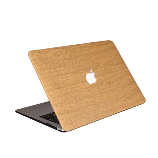 macbook cover yellow wood leather air pro m1 m2 | maqwhale