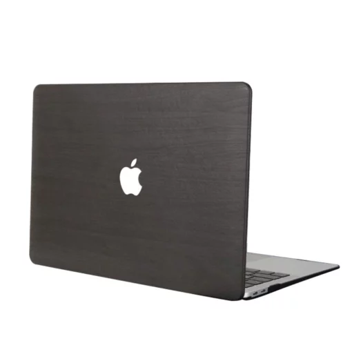 macbook cover black wood leather air pro m1 m2 | maqwhale