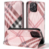 iphone case in a new foldable irresistibly leather stripe pink | maqwhale