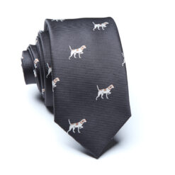 nature design | necktie black polyester dog design | maqwhale