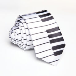 Music Piano Design Piano Keys Necktie Treble Clef in a Beautiful Polyester