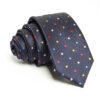 art design navy blue necktie dots art in a beautiful polyester | maqwhale