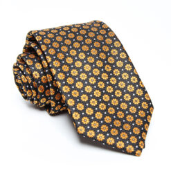 nature design | black necktie yellow flower design in a beautiful polyester | maqwhale