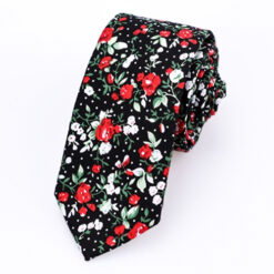 nature design | black necktie red flower design in a beautiful polyester | maqwhale