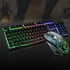 Gaming keyboard mouse in a beautiful RGB lights