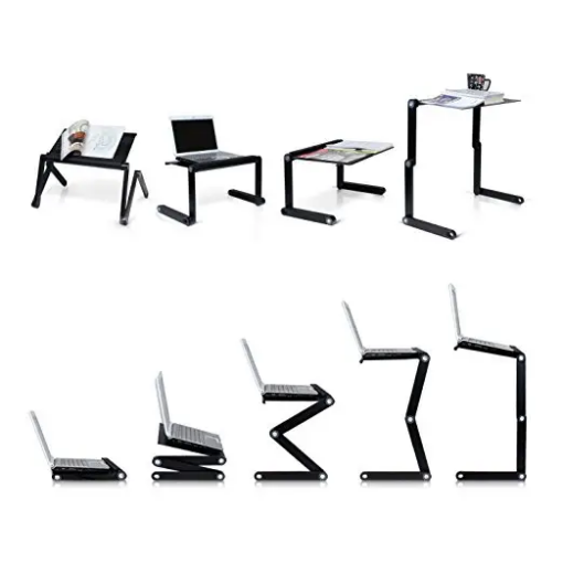 portable foldable adjustable laptop desk with cooling fan and mouse stand | maqwhale